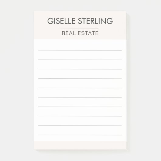 Real Anwesen Agent Neutral Beruflich Post-it Klebezettel (Vorderseite)