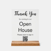 Real Anwesen Agent Open House QR-Code-Anmeldung Acrylschild (Vorderseite)