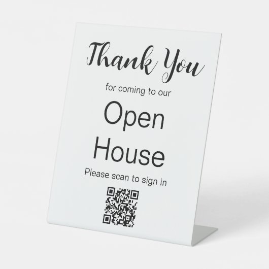 Real Anwesen Agent Open House QR-Code-Anmeldung Sockelschild (Vorderseite)