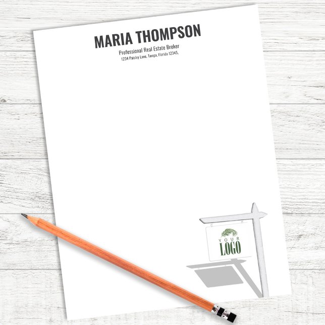 Real Anwesen Agent Personalisiert Letterhead Briefbogen (Real Estate Custom Letterhead)