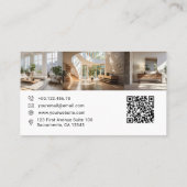 Real Anwesen Agent Property Foto Collage QR CODE Visitenkarte (Rückseite)