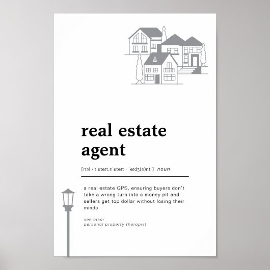 Real Anwesen Agent Property GPS Definition Poster (Vorne)