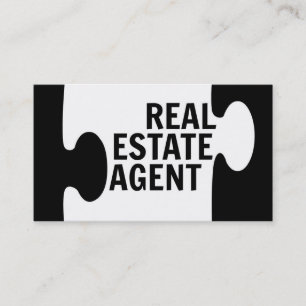 Real Anwesen Agent Puzzle Piece Business Card Visitenkarte