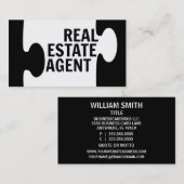 Real Anwesen Agent Puzzle Piece Business Card Visitenkarte (Vorne/Hinten)