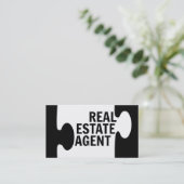 Real Anwesen Agent Puzzle Piece Business Card Visitenkarte (Stehend Vorderseite)