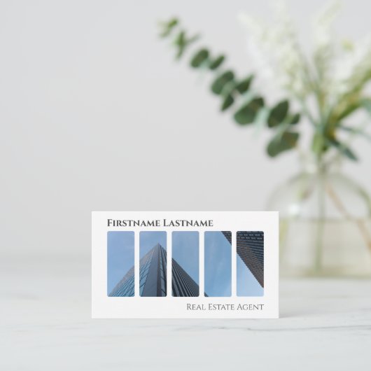 Real Anwesen Agent QR-Code moderne Office-Gebäude Visitenkarte (Stehend Vorderseite)