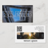 Real Anwesen Agent QR-Code moderne Office-Gebäude Visitenkarte (Vorne/Hinten)