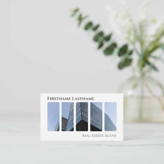 Real Anwesen Agent QR-Code moderne Office-Gebäude Visitenkarte (Stehend Vorderseite)