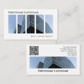 Real Anwesen Agent QR-Code moderne Office-Gebäude Visitenkarte (Vorne/Hinten)