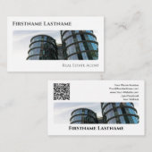 Real Anwesen Agent QR-Code moderne Office-Gebäude Visitenkarte (Vorne/Hinten)