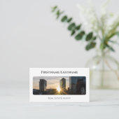 Real Anwesen Agent QR-Code moderne Office-Gebäude Visitenkarte (Stehend Vorderseite)