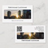 Real Anwesen Agent QR-Code moderne Office-Gebäude Visitenkarte (Vorne/Hinten)