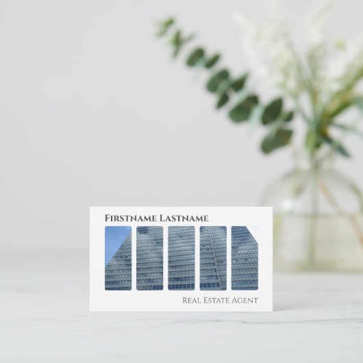 Real Anwesen Agent QR-Code moderne Office-Gebäude Visitenkarte (Stehend Vorderseite)