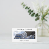 Real Anwesen Agent QR-Code moderne Office-Gebäude Visitenkarte (Stehend Vorderseite)