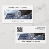 Real Anwesen Agent QR-Code moderne Office-Gebäude Visitenkarte (Vorne/Hinten)