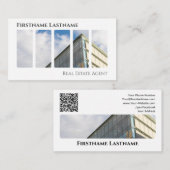 Real Anwesen Agent QR-Code moderne Office-Gebäude Visitenkarte (Vorne/Hinten)