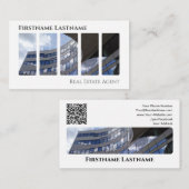 Real Anwesen Agent QR-Code moderne Office-Gebäude Visitenkarte (Vorne/Hinten)