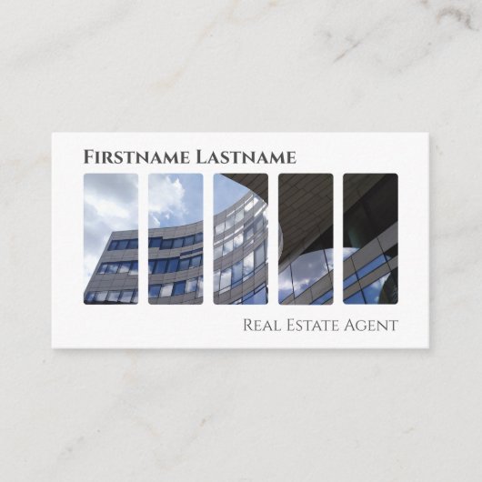 Real Anwesen Agent QR-Code moderne Office-Gebäude Visitenkarte (Vorderseite)