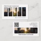 Real Anwesen Agent QR-Code moderne Office-Gebäude Visitenkarte (Vorne/Hinten)