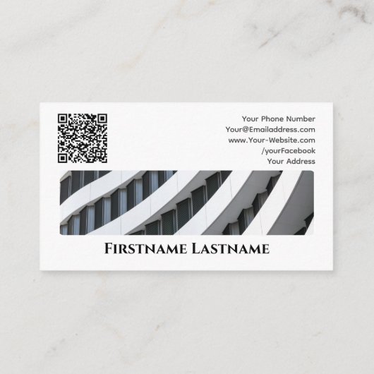 Real Anwesen Agent QR-Code moderne Office-Gebäude Visitenkarte (Rückseite)