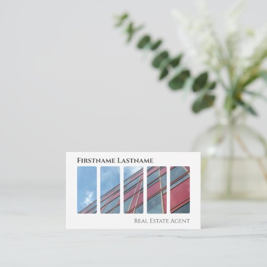 Real Anwesen Agent QR-Code moderne Office-Gebäude Visitenkarte (Stehend Vorderseite)