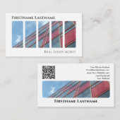 Real Anwesen Agent QR-Code moderne Office-Gebäude Visitenkarte (Vorne/Hinten)