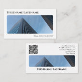 Real Anwesen Agent QR-Code moderne Office-Gebäude Visitenkarte (Vorne/Hinten)