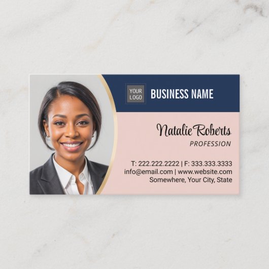 Real Anwesen Agent Realtor Blau & Rosa Benutzerdef Visitenkarte (Vorderseite)