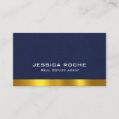 Real Anwesen Agent Realtor Blue & Gold Custom Foto Visitenkarte (Vorderseite)