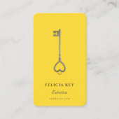 Real Anwesen Agent Realtor Foto Gelber Schlüssel Visitenkarte (Vorderseite)