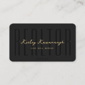 Real Anwesen Agent Realtor Foto Modernes Schwarz Visitenkarte (Vorderseite)
