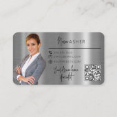 Real Anwesen Agent Realtor Foto QR Code Imitat Met Visitenkarte (Rückseite)