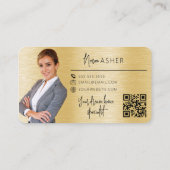 Real Anwesen Agent Realtor Foto QR Code Imitat Met Visitenkarte (Rückseite)