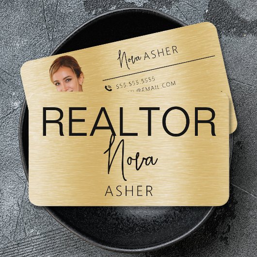 Real Anwesen Agent Realtor Foto QR Code Imitat Met Visitenkarte