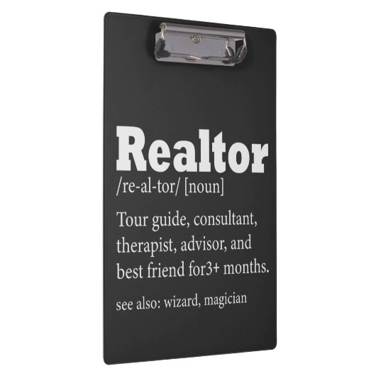 Real Anwesen Agent Realtor Funny Zitat Klemmbrett (Rechts)