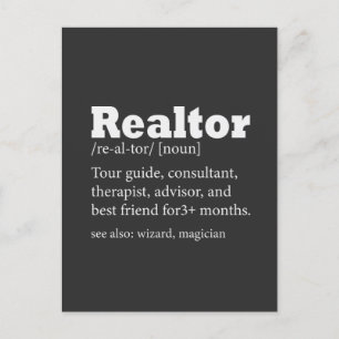 Real Anwesen Agent Realtor Funny Zitat Postcard Postkarte