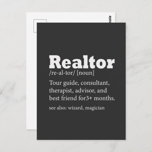 Real Anwesen Agent Realtor Funny Zitat Postcard Postkarte (Vorne/Hinten)