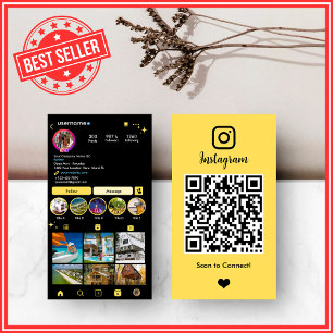Real Anwesen Agent Realtor Instagram Gelber QR-Cod Visitenkarte