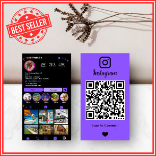 Real Anwesen Agent Realtor Instagram Lila QR Visitenkarte