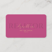 Real Anwesen Agent Realtor Monogram Pink Modern Visitenkarte (Vorderseite)