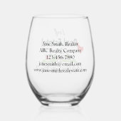 Real Anwesen Agent, Realtor Super Hero Personalisi Weinglas Ohne Stiel (Rückseite)