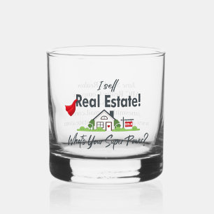 Real Anwesen Agent, Realtor Super Hero Personalisi Whiskyglas
