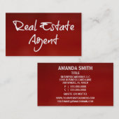 Real Anwesen Agent Red Business Card Visitenkarte (Vorne/Hinten)