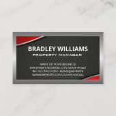 Real Anwesen Agent | Red Metallic | Grenzen Visitenkarte (Rückseite)