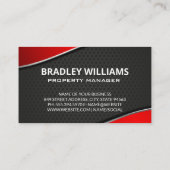 Real Anwesen Agent | Red Metallic | industriell Visitenkarte (Rückseite)