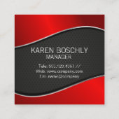 Real Anwesen Agent | Red Metallic | Perforated Mes Quadratische Visitenkarte (Rückseite)