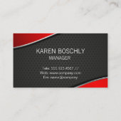 Real Anwesen Agent | Red Metallic | Perforated Mes Visitenkarte (Rückseite)