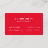 Real Anwesen Agent Red Visitenkarte (Rückseite)