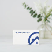 Real Anwesen Agent | Residential Zuhause Blue Visitenkarte (Stehend Vorderseite)