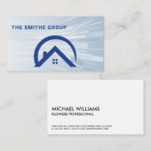 Real Anwesen Agent | Residential Zuhause Roof Blue Visitenkarte (Vorne/Hinten)